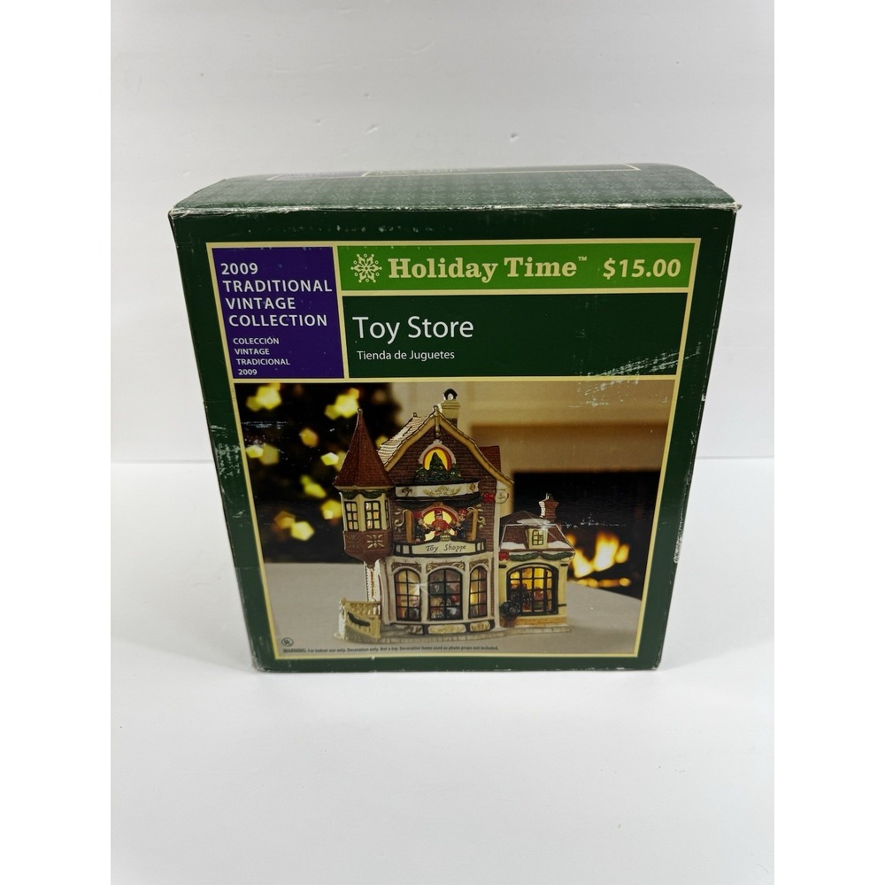 2009 Holiday Time Traditional Vintage Collection Toy Store Lighted Christmas
